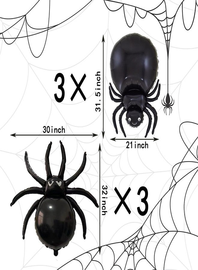 Hazyore 6 PCS Spider Balloons Black Spider Halloween Balloons, Halloween Balloon Spider Party Supplies Decoration Party Decoration Balloon Party Set - Image 2